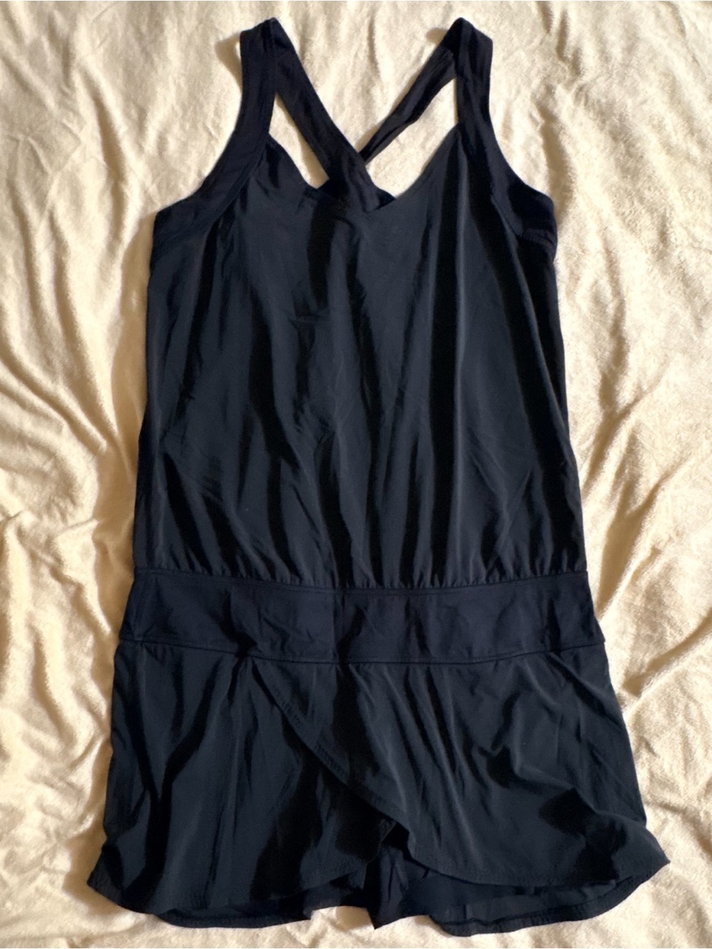 Lululemon Run For Your Money Jumper Romper Runsie Black Skirted Sz 10 Sleeveless